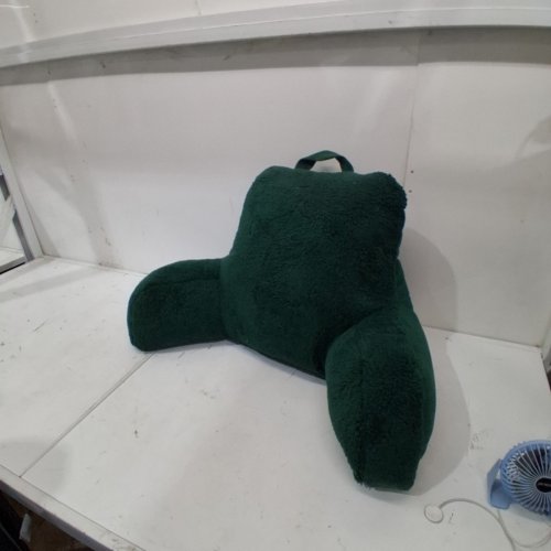 ROOM ESSENTIALS FAUX SHEARLING COMFORT SUPPORT BED REST PILLOW - 20" X 20" - GREEN image 2