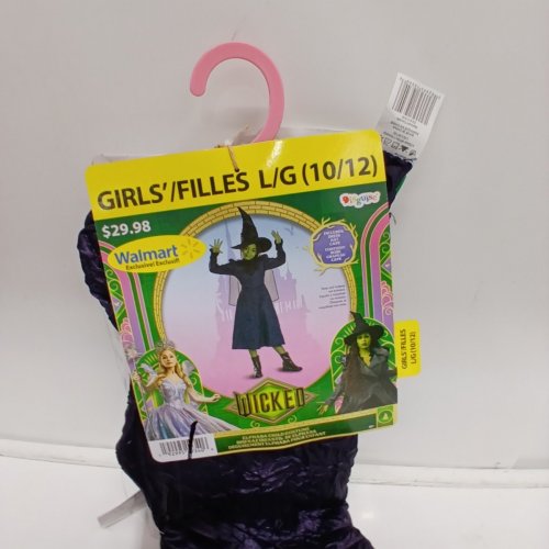 3PC GIRLS DISGUISE WICKED ELPHABA DELUXE COSTUME - LARGE 10-12 - PURPLE image 3