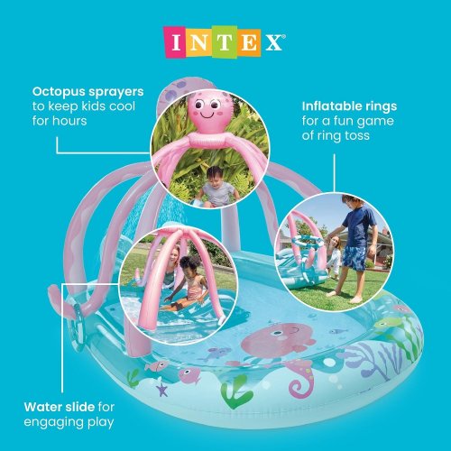 KID'S INTEX INFLATABLE OCTOPUS PLAY CENTER - 7FT 8" X 6FT X 4FT 11" - MULTICOLOR (MODEL: 56138EP) image 2