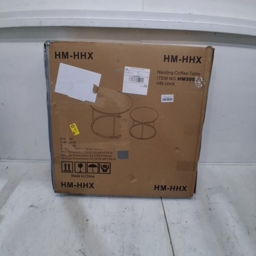 2PC ABOXOO COFFEE TABLE NESTING SIDE ROUND TABLE - OAK (MODEL: HM3057) image 4