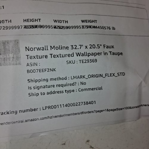 NORWALL SOLID VINYL WALLCOVERING - 32FT X 20.5" - FAUX PLASTER TEXTURE - (STYLE: KT15512) image 2