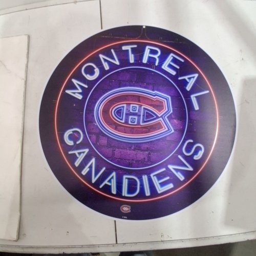 MONTREAL CANADIENS PLASTIC ROUND HANGING SIGN - 22" - MULTI image 2