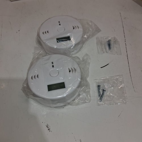2PK CARBON MONOXIDE DETECTOR ALARMS WITH DIGITAL DISPLAY - WHITE image 2