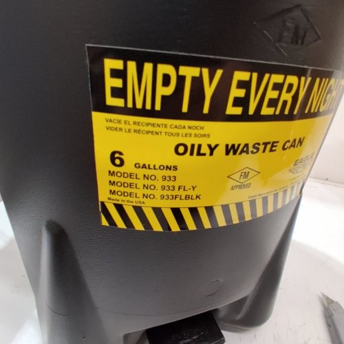 EAGLE OILY WASTE CAN - 6 GAL - BLACK (MODEL: 933) image 2