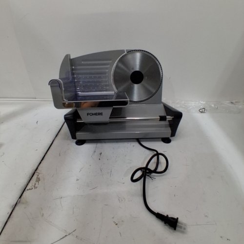 FOHERE MEAT SLICER MACHINE WITH PRECISE 0-15MM ADJUSTABLE THICKNESS AND FOOD PUSHER - 7.5" BLADE - SILVER/BLACK (MODEL: SL-519N) image 3