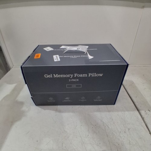 2PK WEEKENDER VENTILATED COOL GEL INFUSED MEMORY FOAM PILLOWS FOR BREATHABLE COMFORT WITH WASHABLE REMOVABLE COVER - KING SIZE - WHITE/BLUE (MODEL: WKKK30GF2) image 2