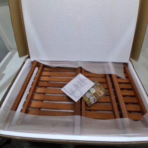 S AFTSAR 3-TIER FOLDING WOODEN LADDER PLANT STAND - 24" X 34" - BROWN (ITEM: JV13546) image 3