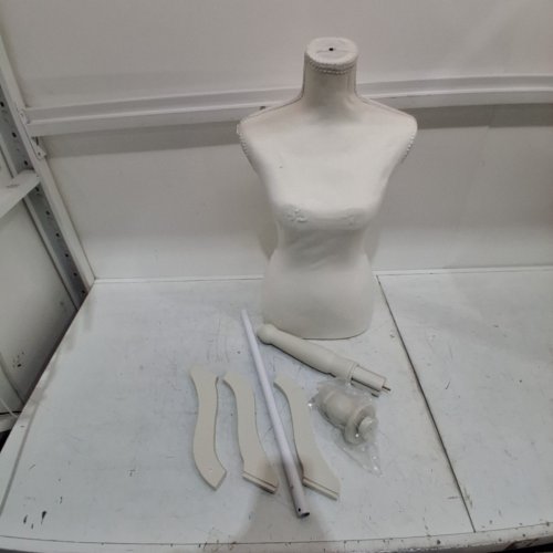 FEMALE MANNEQUIN TORSO DRESS FORM STAND WITH WOODEN TRIPOD BASE - 5FT - 5.6FT HEIGHT ADJUSTABLE - WHITE (MODEL: XU-F340-WHITE) image 2