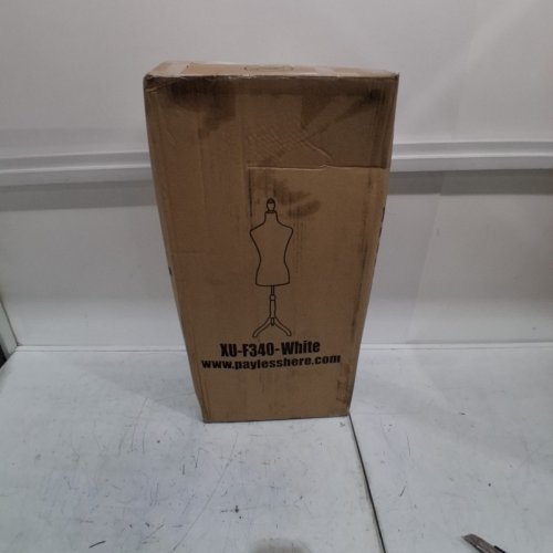 FEMALE MANNEQUIN TORSO DRESS FORM STAND WITH WOODEN TRIPOD BASE - 5FT - 5.6FT HEIGHT ADJUSTABLE - WHITE (MODEL: XU-F340-WHITE) image 5