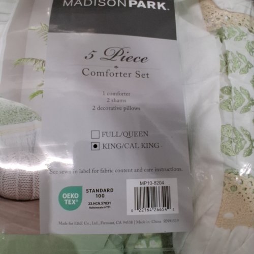 MADISON PARK REAGAN POLYESTER COMFORTER SET - KING - GREEN (MODEL: MP10-8204) image 2