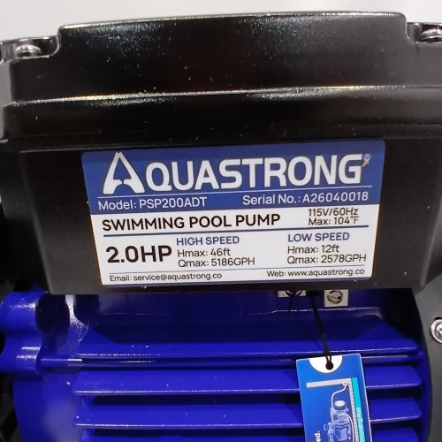 AQUASTRONG IN/ABOVE GROUND POOL PUMP HIGH FLOW SELF PRIMMING SWIMMING POOL PUMP - 2HP/115V/60HZ - GLOSSY BLACK (MODEL: PSP200) image 3