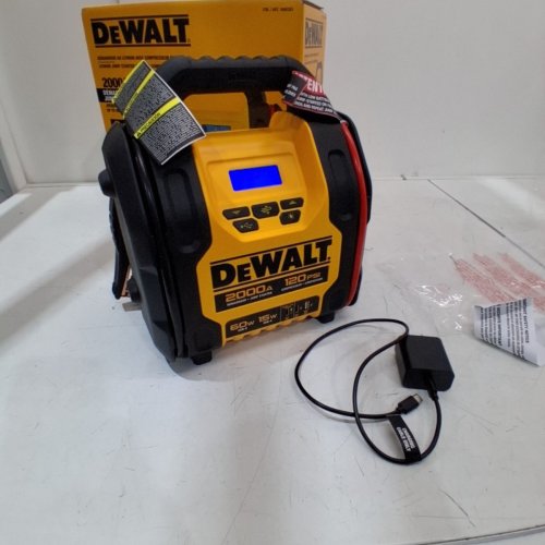DEWALT JUMP STARTER WITH AIR COMPRESSOR - 2000A, 120 PSI, 60W, 15W - YELLOW AND BLACK (ITEM: 1680353) image 3