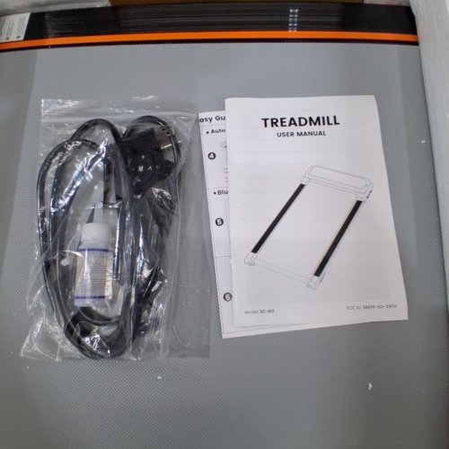 TRISOMY WALKING PAD TREADMILL WITH MANUAL INCLINE AND BLUETOOTH SPEAKER - 3.5HP, 6MPH MAX - SILVERY GRAY - (MODEL: SD-801) image 3