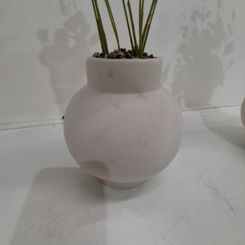 2PK ANKO ARTIFICIAL EUCALYPTUS STEMS IN VASE - 14.5" - WHITE/GREEN image 3