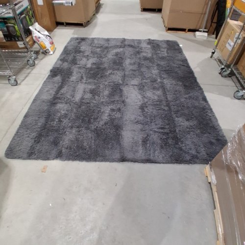 FLUFFY SOFT LARGE NON-SLIP AREA RUG - 8FT X 10FT - GREY image 2