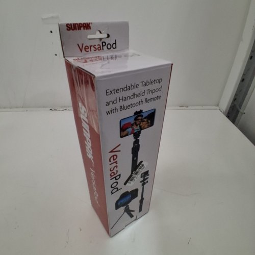 SUNPAK VERSAPOD 2-IN-1 TRIPOD AND SELFIE STICK WITH BLUETOOTH SHUTTER REMOTE - 29.5" MAX LENGTH - BLACK image 4