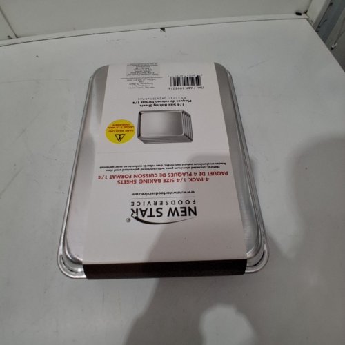 4PK NEW STAR FOODSERVICE UNCOATED ALUMINUM QUARTER BAKING SHEETS - 9.5" X 13" X 1" - SILVER (MODEL: 1995216) image 3