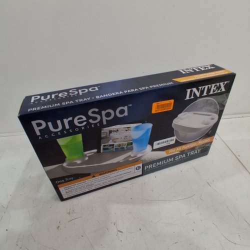 INTEX PURE SPA PREMIUM SPA TRAY WITH WHITE LED LIGHT STRIP AND CUPHOLDERS FOR POOL, HOLDS SMARTPHONE AND TABLET - TAN - (MODEL: 28520E) image 4