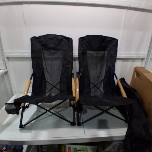 2PK SONGMICS PORTABLE FOLDING BEACH CHAIR WITH CARRY BAG - BLACK (MODEL: GCB067B01) image 2