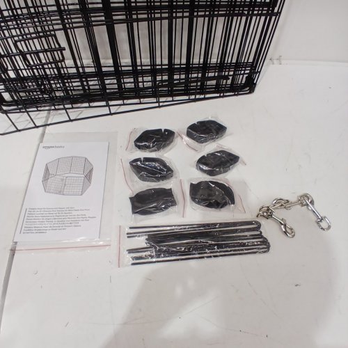 AMAZONBASICS FOLDABLE OCTAGONAL METAL EXERCISE DOG PLAYPEN - 30" - BLACK image 4