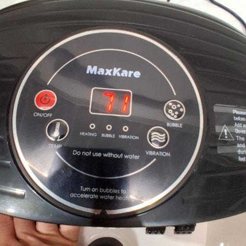 MAXKARE FOOT SPA MASSAGER WITH HEAT, BUBBLES & VIBRATION - BLACK (MODEL: XKAM-SPA18) image 2
