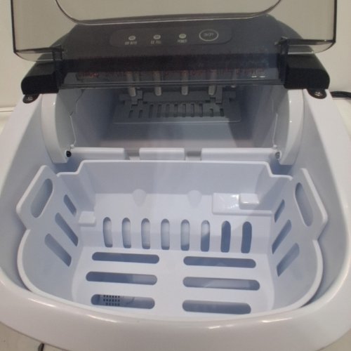 EUHOMY COUNTERTOP ICE MAKER MACHINE WITH HANDLE, BASKET AND SCOOP - MAKES 26LBS PER DAY - STAINLESS STEEL - (MODEL: IM001-BSI-CAEH / IM-06S) image 4