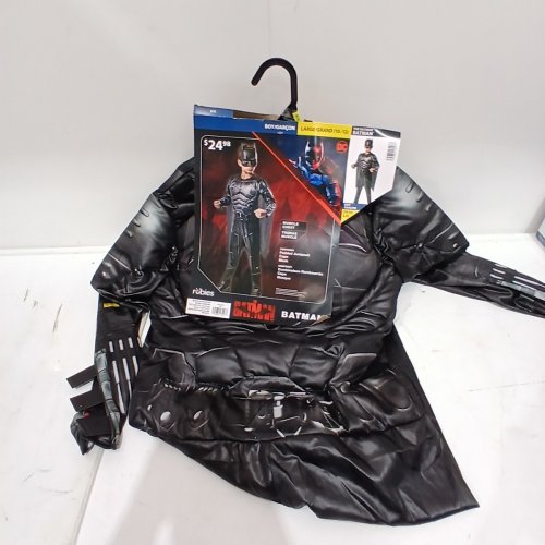 3PC BOY RUBIES BATMAN COSTUME - LARGE 10-12 - BLACK image 2
