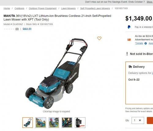 MAKITA 36V(18VX2) LXT LITHIUM-ION BRUSHLESS CORDLESS 21-INCH SELF-PROPELLED LAWN MOWER WITH XPT (TOOL ONLY) (MODEL: DLM536) image 2