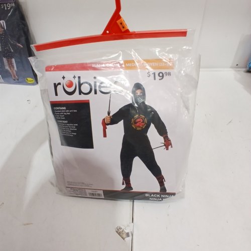 4PC MEN'S RUBIES BLACK NINJA WARRIOR COSTUME - MEDIUM - BLACK (STANDARD) image 2