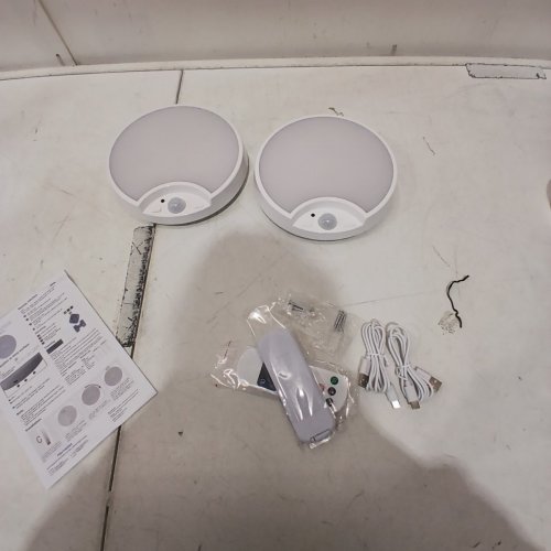 2PK HOMELIST RECHARGEABLE BATTERY POWERED WIRELESS MOTION SENSOR CEILING LIGHTS WITH REMOTE - 400LM - WHITE (MODEL: MQ509-KJ) image 3