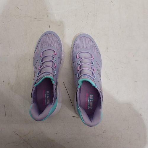 GIRLS SKECHERS SNEAKERS - SIZE 4 - LAVENDER, TEAL, PINK AND WHITE (STYLE: 2001659) image 3