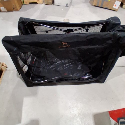 NOAH & PAW COLLAPSIBLE DOG CRATE TRAVEL KENNEL WITH CUSHION AND STORAGE POCKETS - 35.5" X 25" - BLACK (MODEL: CO-BLACK-XL) image 3