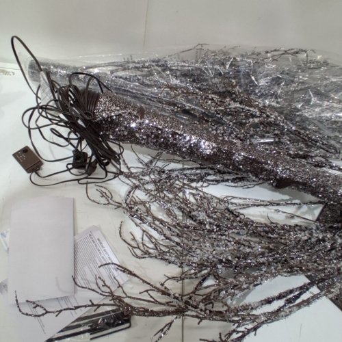 DECORATIVE ICED HOLIDAY TREE WITH LED LIGHTS - 7FT - BROWN/WHITE (MODEL: 1601412) image 4