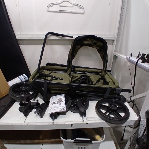 EVENFLO OMNI CREW STROLLER WAGON WITH ADAPTERS FOR INFANT CAR SEATS - 110 LBS CAP - PISTACHIO GREEN (MODEL: WA100112549) image 2