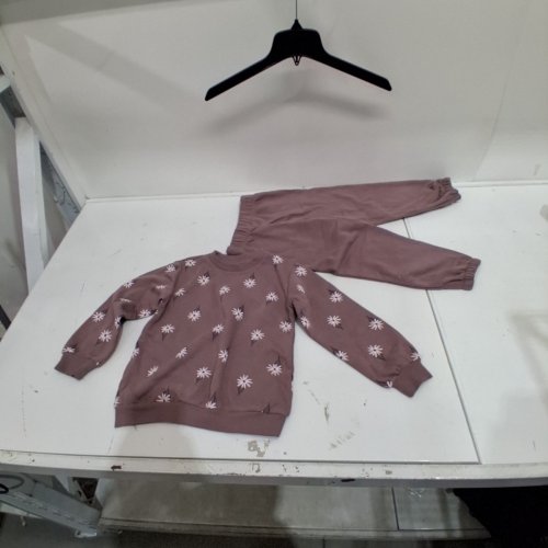 2PC GIRLS GEORGE SWEATSHIRT AND PANTS SET - 4T - MAUVE FLORAL image 2