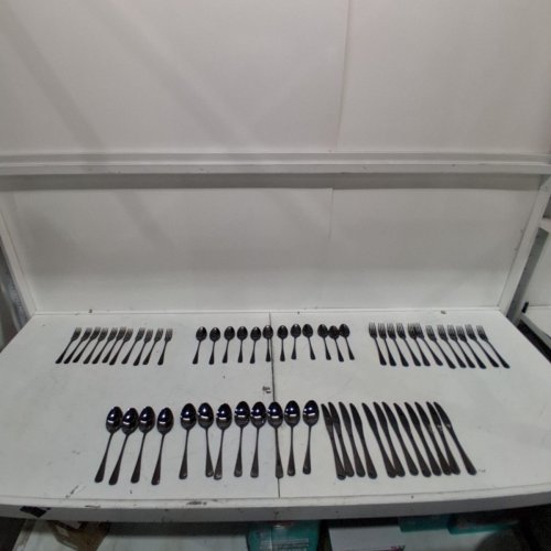 60PC STAINLESS STEEL CUTLERY SET - BLACKENED STAINLESS STEEL image 2