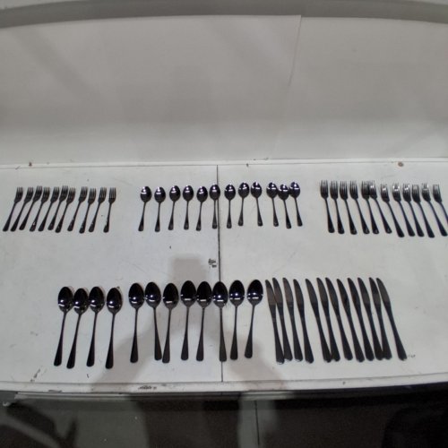 60PC STAINLESS STEEL CUTLERY SET - BLACKENED STAINLESS STEEL image 3