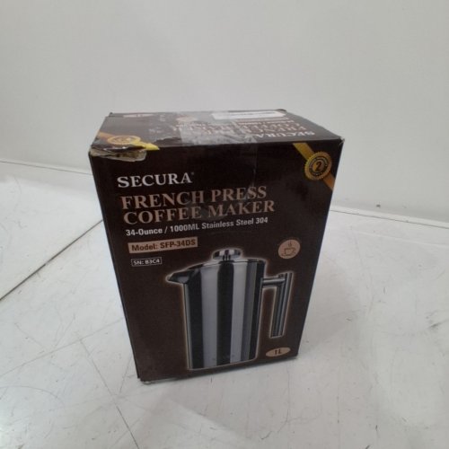 SECURA FRENCH PRESS COFFEE MAKER - 34OZ - SILVER image 3