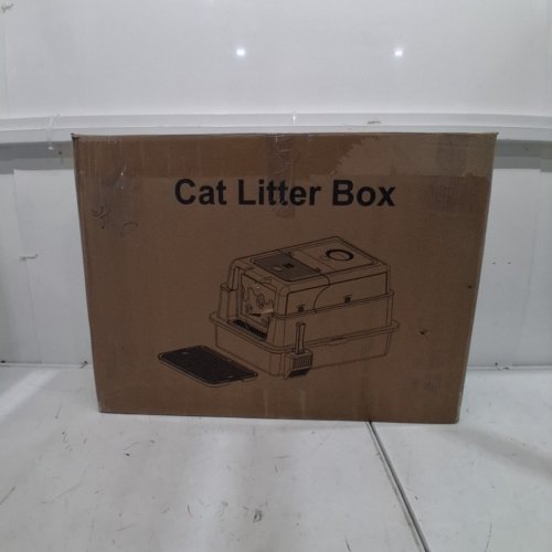 HOMEGROOVE STAINLESS STEEL CAT LITTER BOX WITH HOOD - 3XL (28" X 20"X18") - GREY image 7