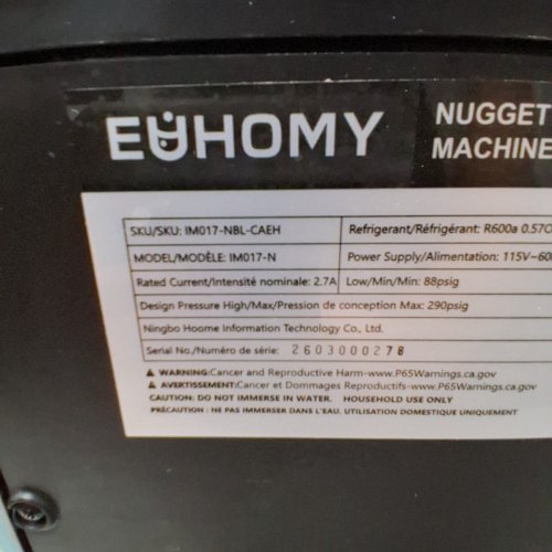 EUHOMY SELF-CLEANING COUNTERTOP NUGGET ICE MAKER - 40LBS/24H - BLACK - (MODEL: IM017-N) image 7