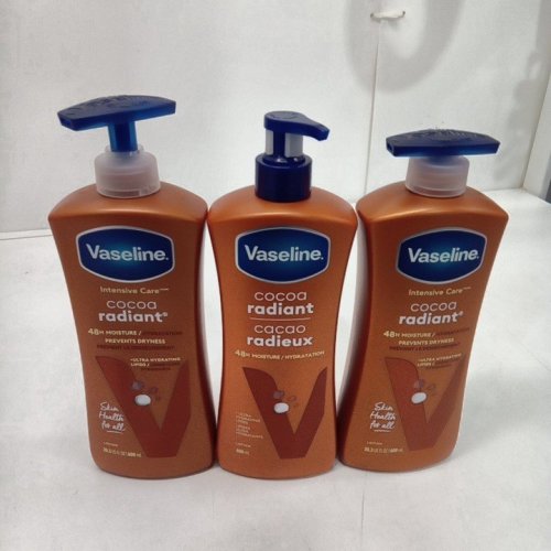 3PK VASELINE INTENSIVE CARE COCOA RADIANT BODY LOTION - 600ML EACH image 2