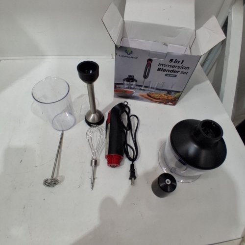 LINKCHEF 5-IN-1 IMMERSION BLENDER SET - 1000W, 120 V 60HZ - BLACK / RED (MODEL: HB-1580T) image 4