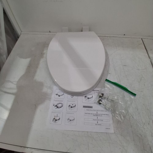 GARVEE ELONGATED TOILET SEAT WITH SLOW SOFT CLOSE - 19" - WHITE (MODEL: PHO_161CY13U) image 2