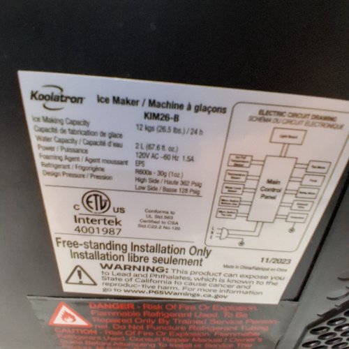 KOOLATRON PORTABLE SELF-CLEANING COUNTERTOP ICE MAKER - 120V - 60HZ - 1.5A - 26LBS/24HRS - 2 ICE SIZES - BLACK (MODEL: KIM26B) image 10