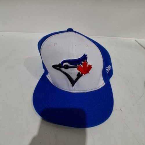 AUTHENTIC MEN'S TORONTO BLUE JAYS MLB FITTED HAT - 7 1/8 - BLUE/WHITE image 2