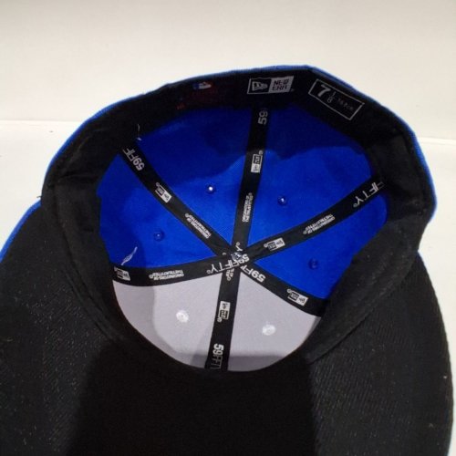 AUTHENTIC MEN'S TORONTO BLUE JAYS MLB FITTED HAT - 7 1/8 - BLUE/WHITE image 4