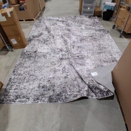 DMOYEST INDOOR NON-SLIP WASHABLE AREA RUG - 10FT X 14FT - VINTAGE GREY image 2