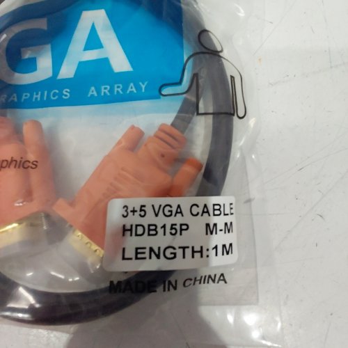 5PK VGA TO VGA MALE TO MALE CABLE - 1M - BLACK / ORANGE image 2