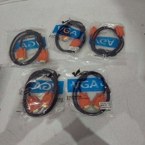 5PK VGA TO VGA MALE TO MALE CABLE - 1M - BLACK / ORANGE image 3