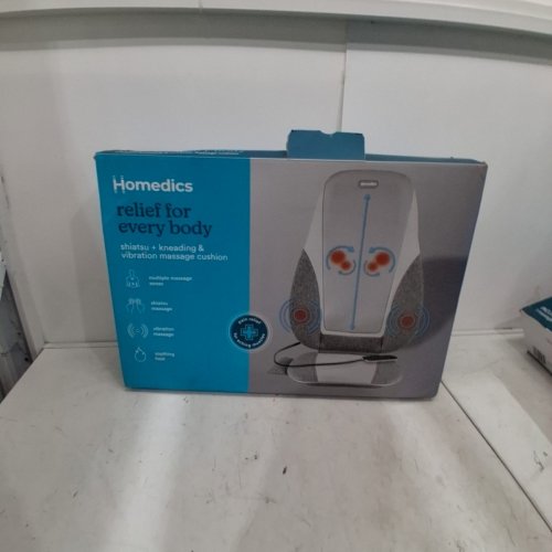 HOMEDICS SHIATSU AND KNEADING VIBRATION MASSAGE CUSHION WITH HEAT - 3 MASSAGE ZONES - GREY - (MODEL: MCS-382HJ) image 5